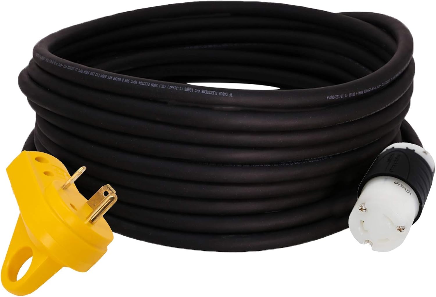 IronBox Electric TT-30P to L5-30R Adapter and Extension - 30A, 125V, 10/3 SOOW - Heavy Duty Plug Connector Adapter Cable - UL Listed Power Cord for Generator, Camper, RV, Travel Trailer & More (20ft)