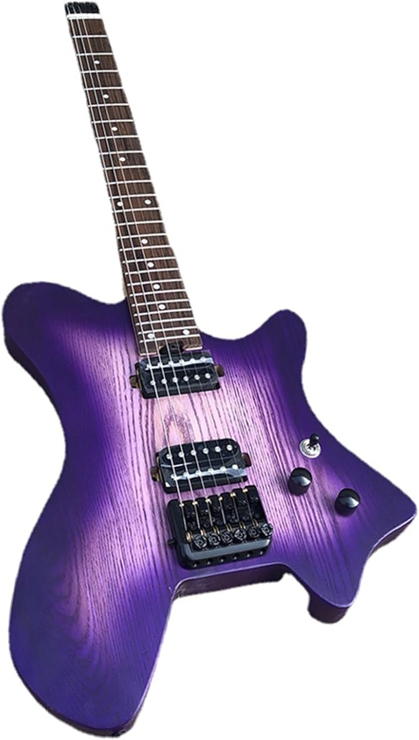 6 Strings Headless Electric Guitar Portable Travel Guitar Musical Instrument Professional Headless Guitar (Color : 01)