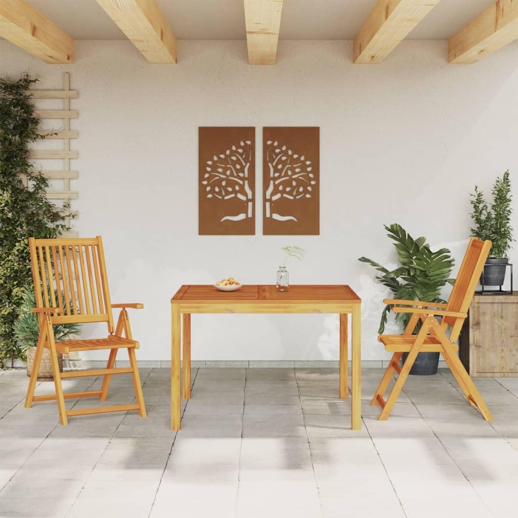 Patio Set 3 Piece Patio Dining Set Solid Wood Acacia