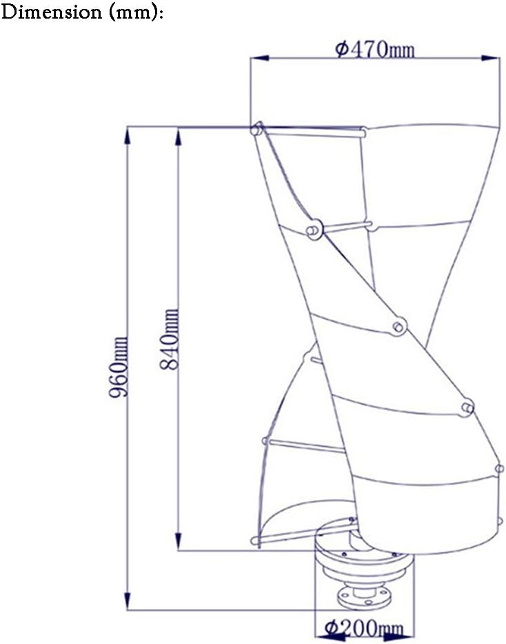 ATO Wind Turbine, Spiral Vertical Wind Turbine Generator Kit– Unique Spiral Blade, Mag‑Lev Generator, Low Start‑up Speed (300W-24V (with Matched Controller))