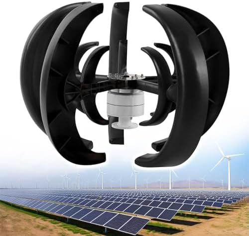 1000W Vertical Wind Turbine Generator with Controller - Low RPM Home Windmill for Renewable Energy, Ideal for Street Lighting, Black 24V Wind Power System