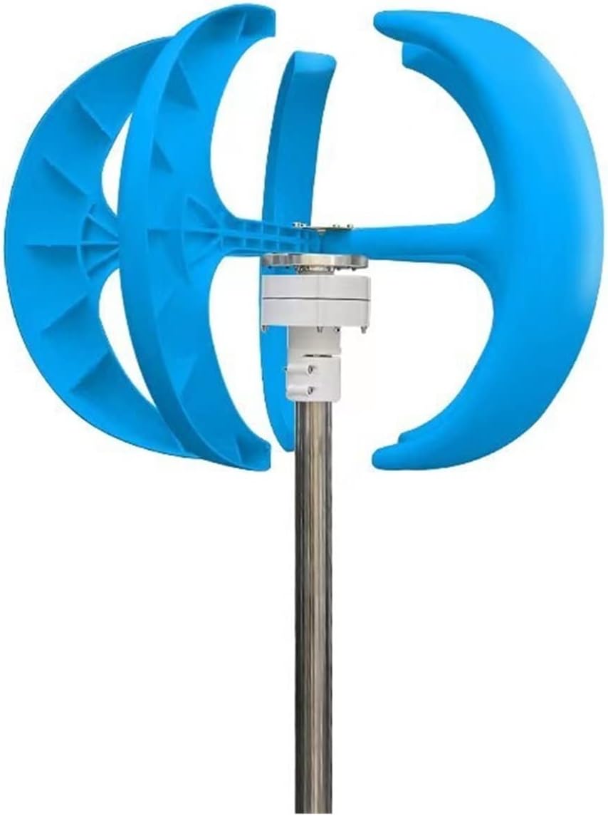 Wind Turbine, Vertical Energy Wind Turbine Windmill Generator 2000W 12v 24v 48v Low Noise Wind Speed Start with MPPT Charge Controller(Blue,Turbine ONLY_12V)