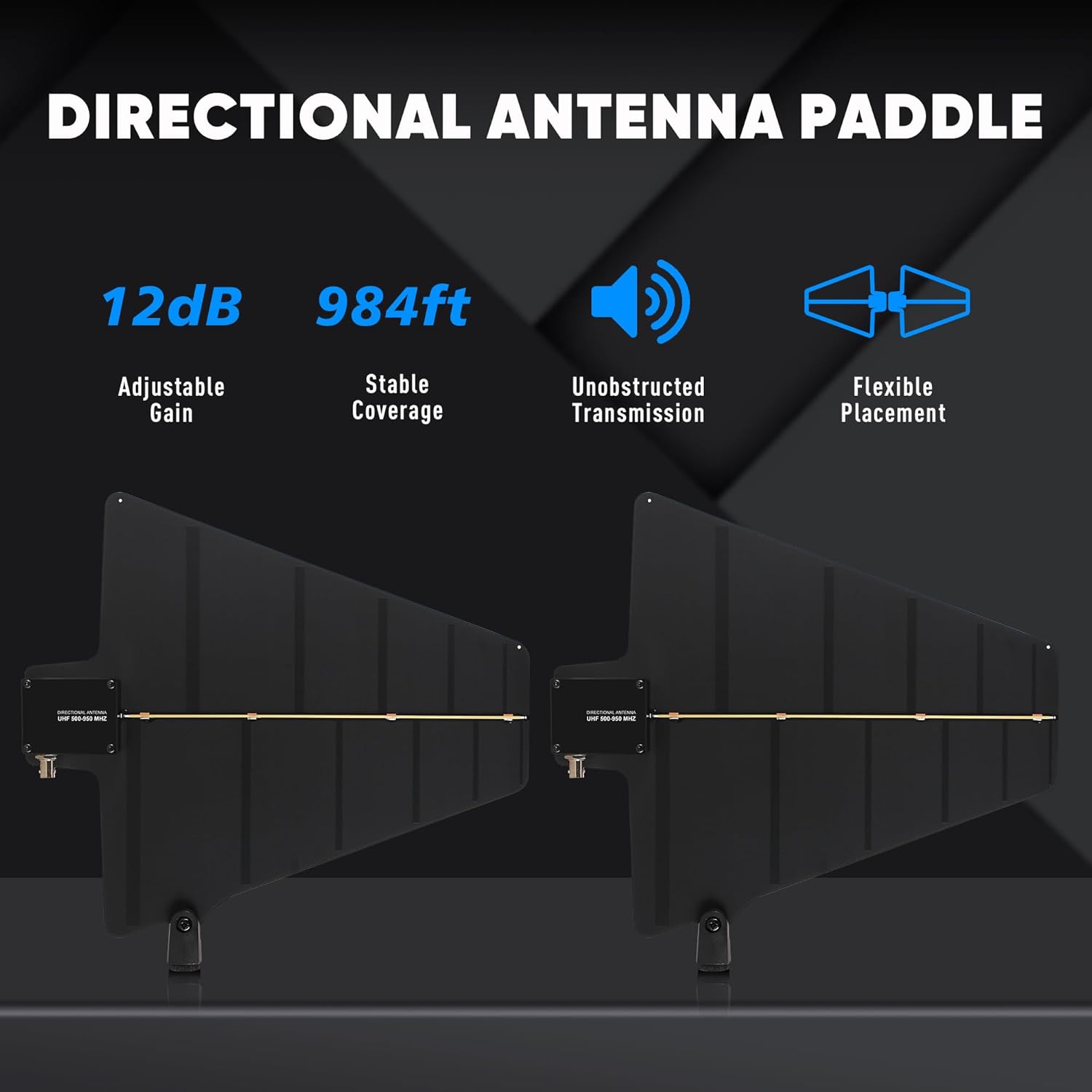 UHF Wireless Antenna Distribution Combiner System, 10 Channels Active Directional Receiver w/ 8 Outputs + 2 Cascade Ports, Mic Signal Amplifier with Paddle for Stages, Live Shows - 984ft Long Coverage
