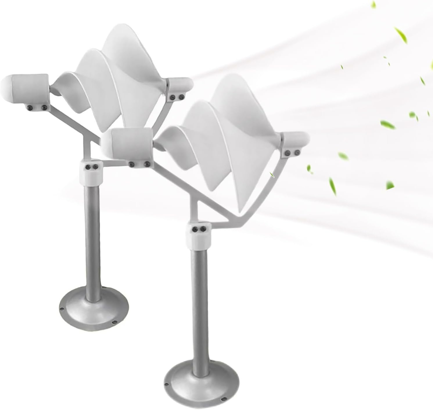 10W Micro Spiral Wind Turbine Generator With LED Light, Small Vertical Wind Turbine Model For Power Display And Educational Use(2pcs)