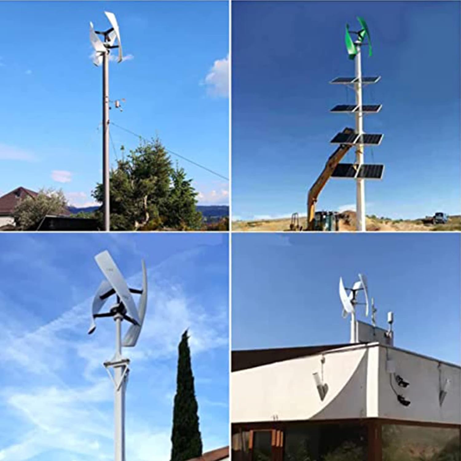 3000W No Noise Vertical Magnetic Levitation Upright Wind Turbine, 12V 24V 48V 220V Wind Turbine Generator 3 Blades for Home Use Vertical Axis Wind Turbine for Camping,48V