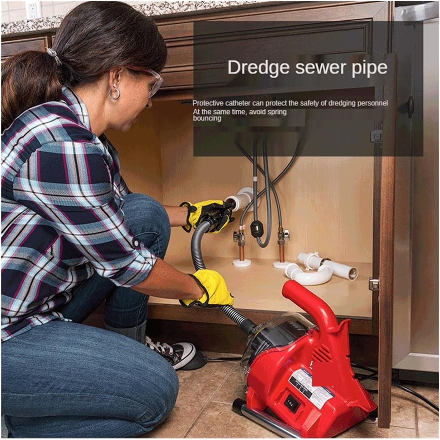 Electric Sewer Pipe Dredging Machine, Self-feeding,Toilet, Kitchen, 19-28MM, Cleaning , Drainage Dredger, 120