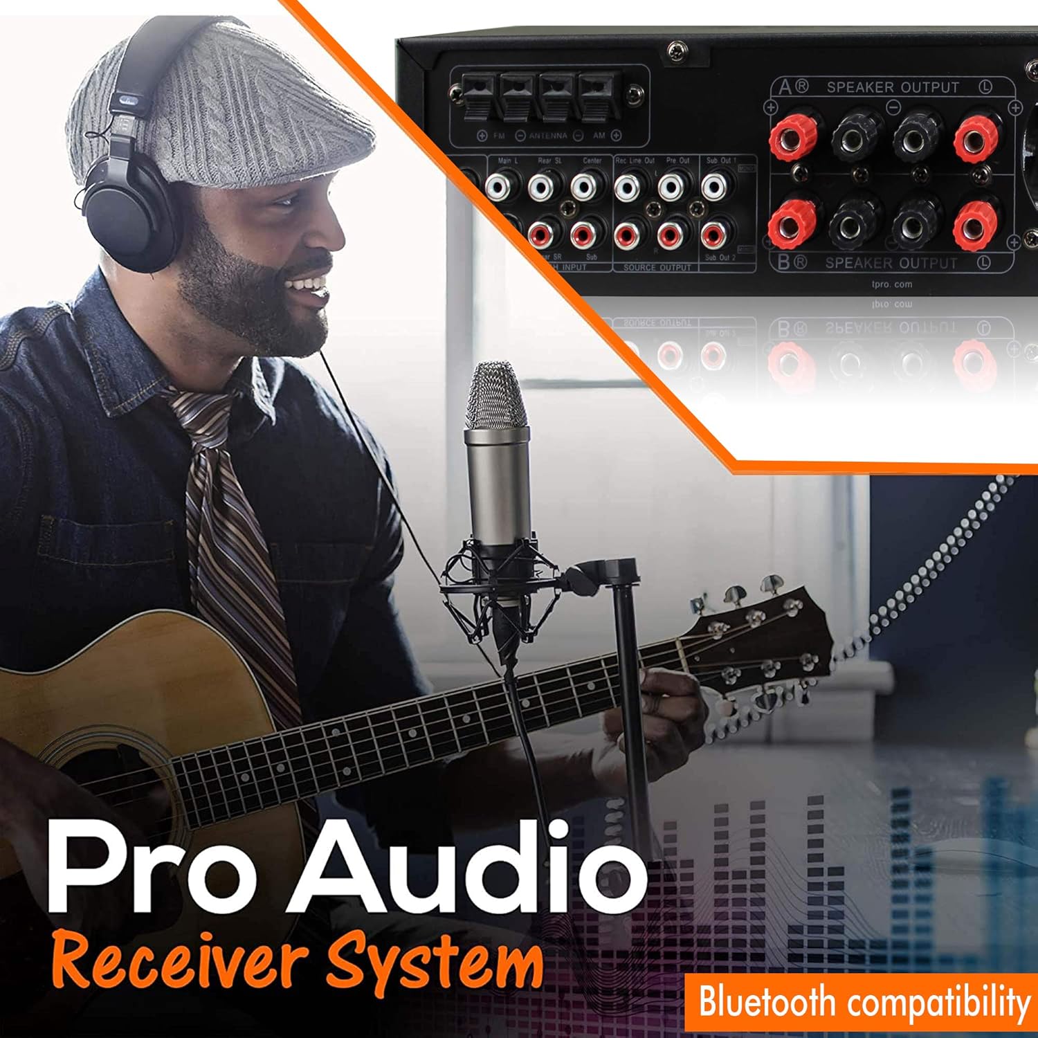 Technical Pro 3500 Watts Digital Hybrid Amplifier, Preamp/Tuner with USB SD Card Inputs, FM Radio, Recorder, Bluetooth, & Remote Control