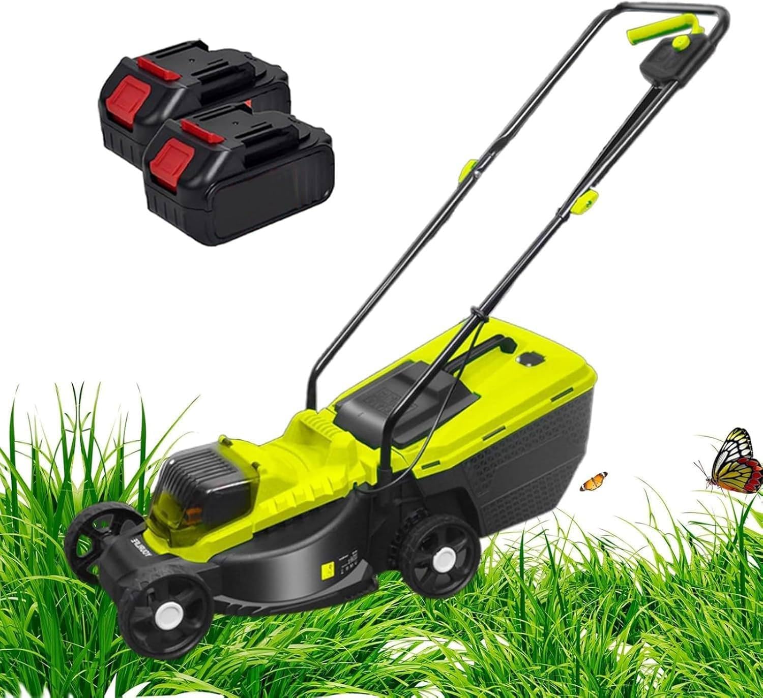Self-Propelled Cordless Lawn Mower, 40V Brushless Electric Lawn Mower with 3-Position Cutting Height - 30mm/50mm/70mm, 4000mAh Lithium Battery, Push Mower for Garden, Yard and Farm,Battery*2