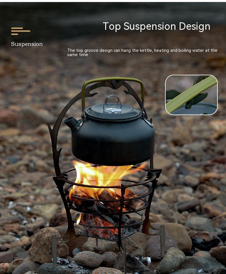 Outdoor Fireplaces Camping Stove Hanging Wood Outdoor Campfire Pit Burner Stainless Steel Burning Furnace for Barbecue Bonfire Fire Pits