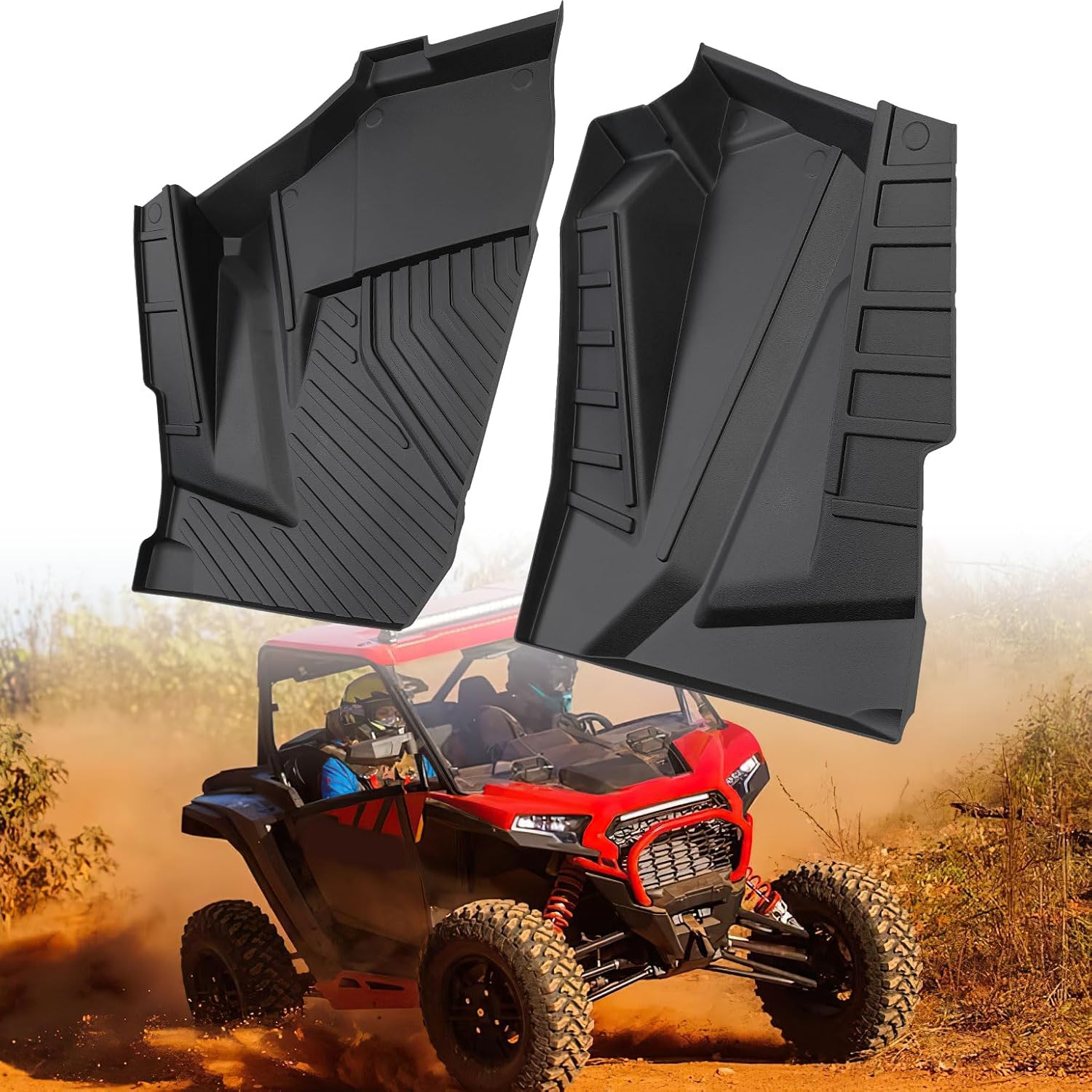 KEMIMOTO 2024/2025+ XP 1000 TPE Floor Mats Compatible with 2024/2025+ Polaris RZR XP 1000/4 1000 Non-Slip Front Row Floor Accessories 2PCS All-Weather Protection Slush Mats Liners