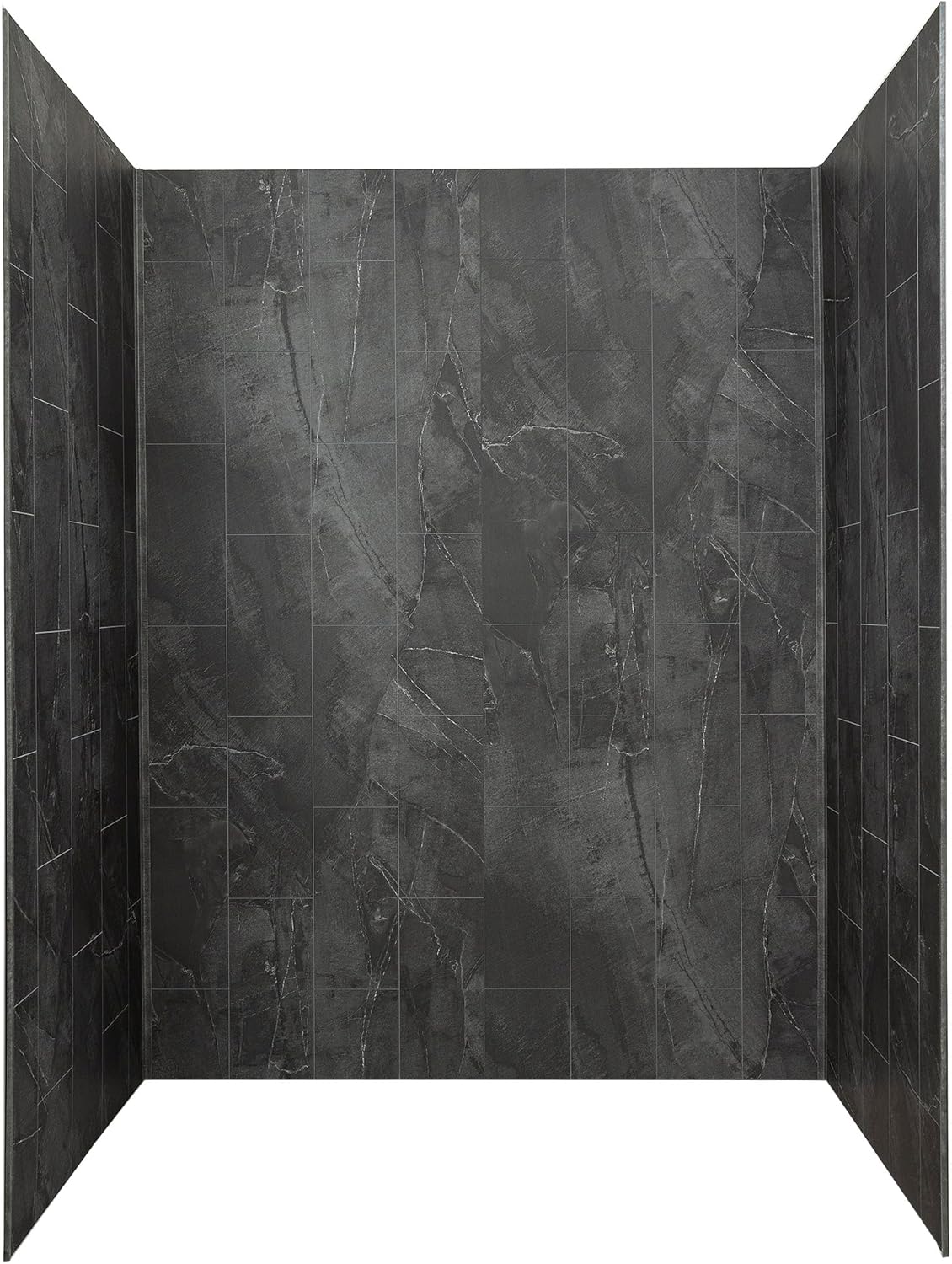 Palisade 78in x 60in x 36in Waterproof Vinyl Shower Surround Kit with Accessories in Urban Quarry