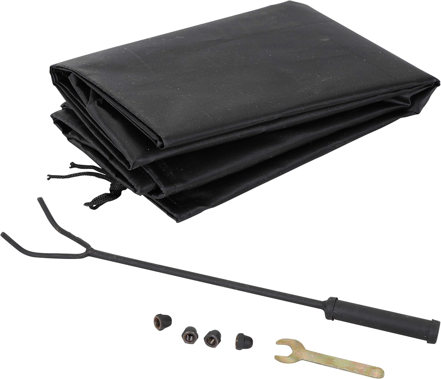 Nouva Wood Burning Fire Pit, Outdoor Metal Square Firepit Backyard Patio with Cover and Poker for Outside Yard Home Garden