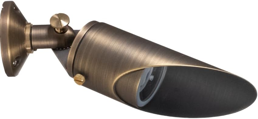 VOLT 12V Cast Brass Outdoor Downlight (Bronze) with Surface Mount for Low Voltage Landscape Lighting & Moonlighting of Yard, Lawn, Patio or Driveway