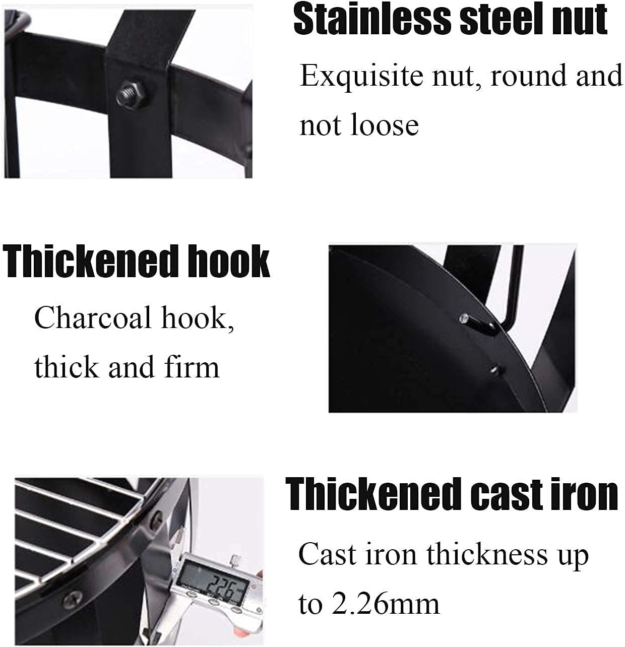 Small Firepit, Fire Pit Fire Basket, Fire Steel Brazier Outdoor Garden Patio Barbecue Heater Fire Burning Log Wood Burner Basket BBQ Grill Ash Tray Round