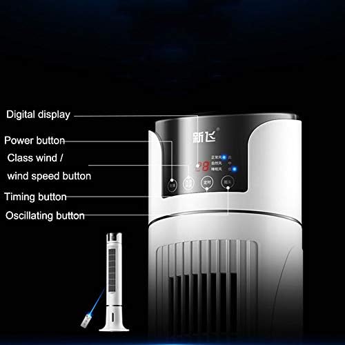 Intelligent Remote Control Without Leaf Tower Fan Or Humidifier with Swing and Timing Function, Indoor Portable Air Conditioner