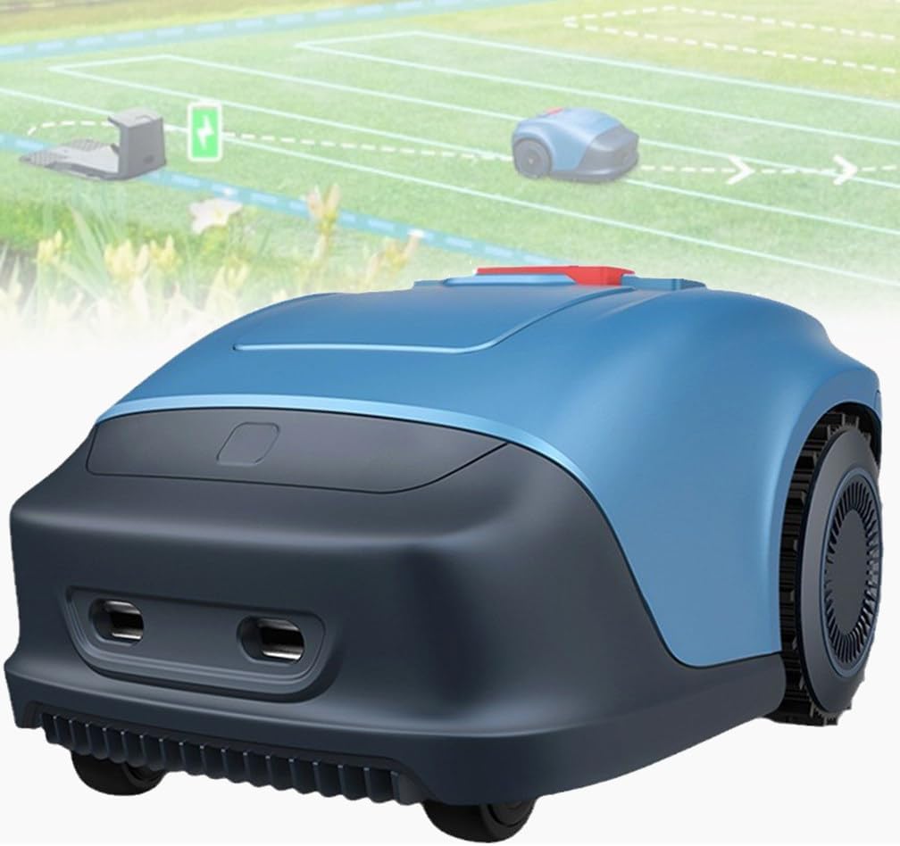 Robotic Lawnmower Tackle 33° Gradient Robot Lawnmower with Auto Charging, Easy Set-up, Rain Sensor, for Small to Medium Yards