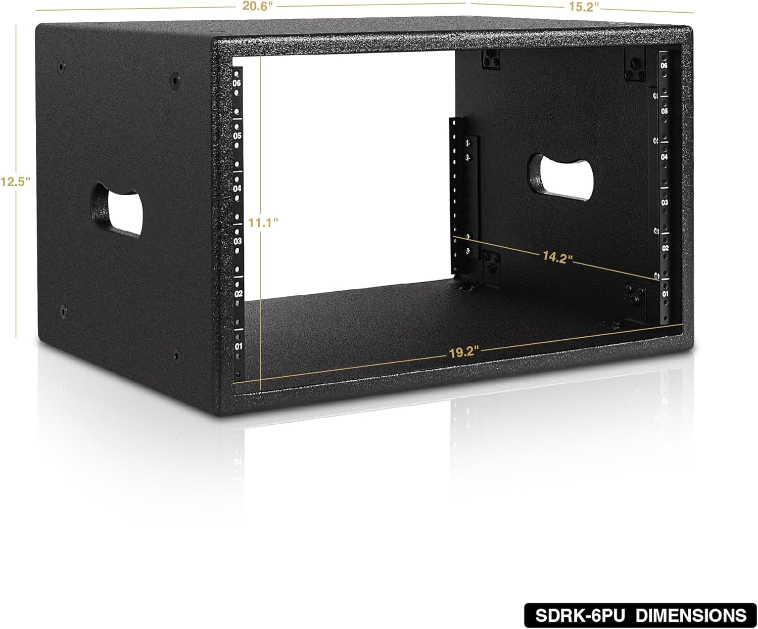 Sound Town 6U Studio Rack with 6-Space, Heavy-Duty 0.7