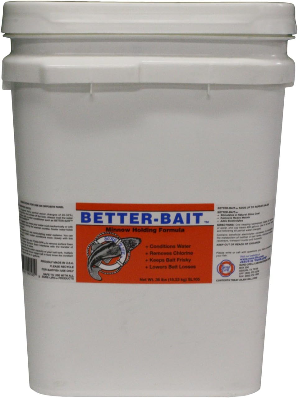 SureLife Fish Bait, 36 Pounds, White, 576 Fl Oz, Unisex, Anglers, Fishers