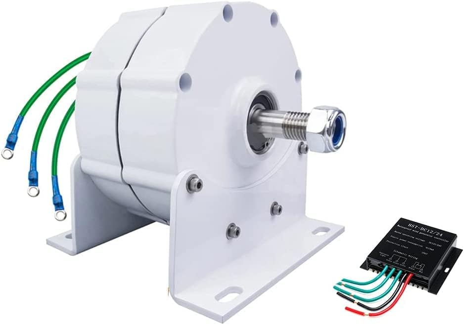 8000W Gearless Permanent Magnet Generator,AC Alternators for Wind Turbine Water Turbine (White,with Controller)