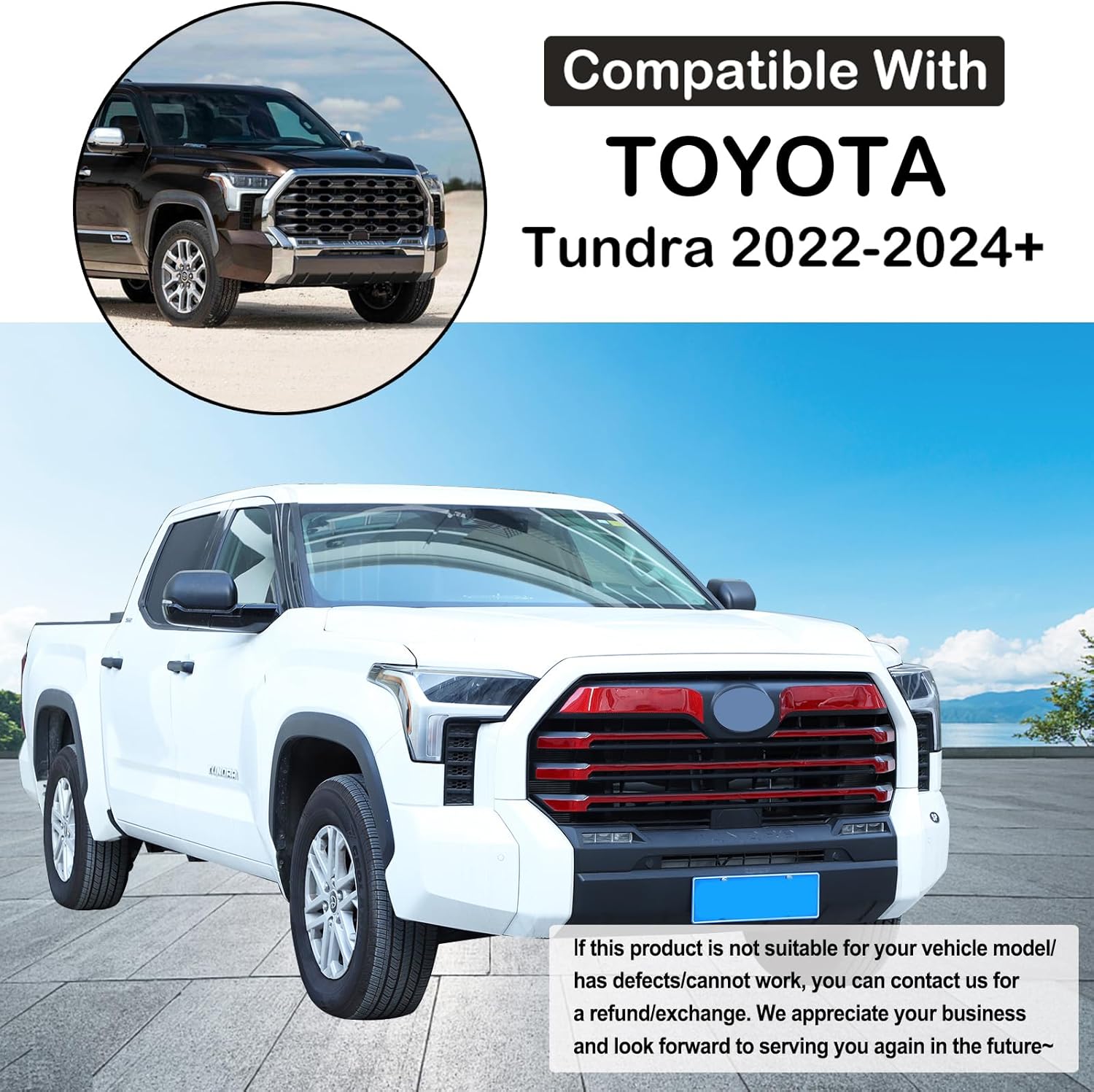 Aunginsy Car Front Bumper Grille Trim Sticker Fit Toyot@a Tundra 2022-2024 Truck Real Carbon Fiber Front Lip Bumper Upper Grill Molding Strips Decorative Cover Protect Sticker Exterior Accessories