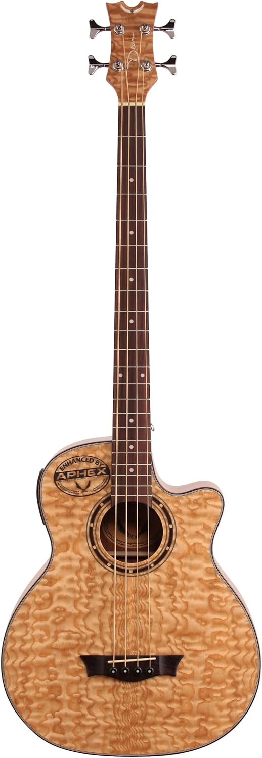 Dean EQA Exotica Quilt Ash Acoustic-Electric Guitar, Gloss Natural