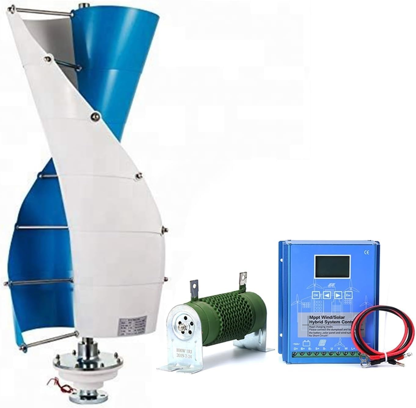 CAJUCA 24v, 8KW Wind Turbine Generator Kit Vertical Axis Wind Turbine with Maglev Technology Home Use Three-Phase Generator Efficient Breeze Start Windmill