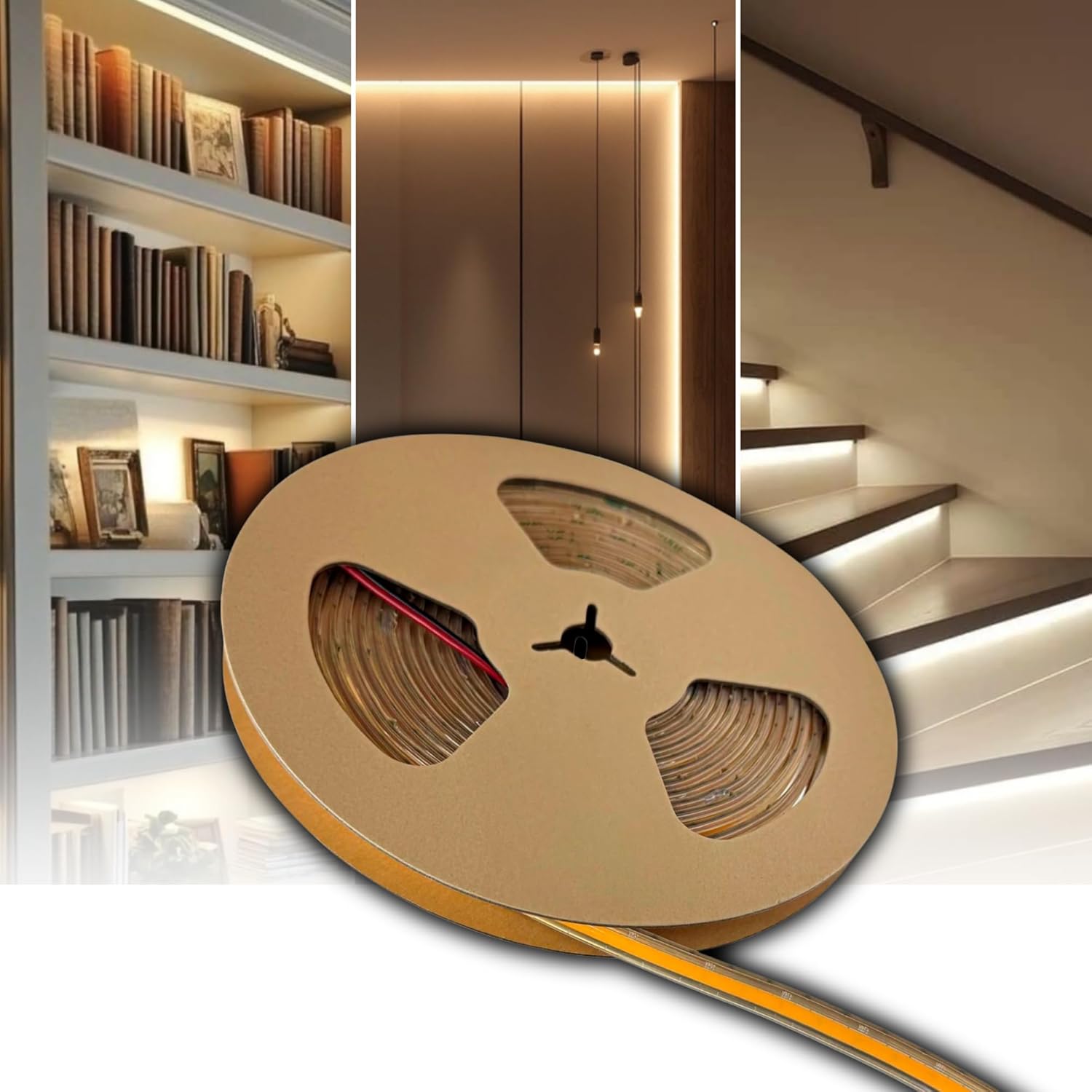 Wired4Signs Elite Gold COB LED Strip 24V IP67 Waterproof High CRI 90+ Dimmable Seamless Dot Free Indoor Outdoor Architectural Lighting (Natural White (5000K))