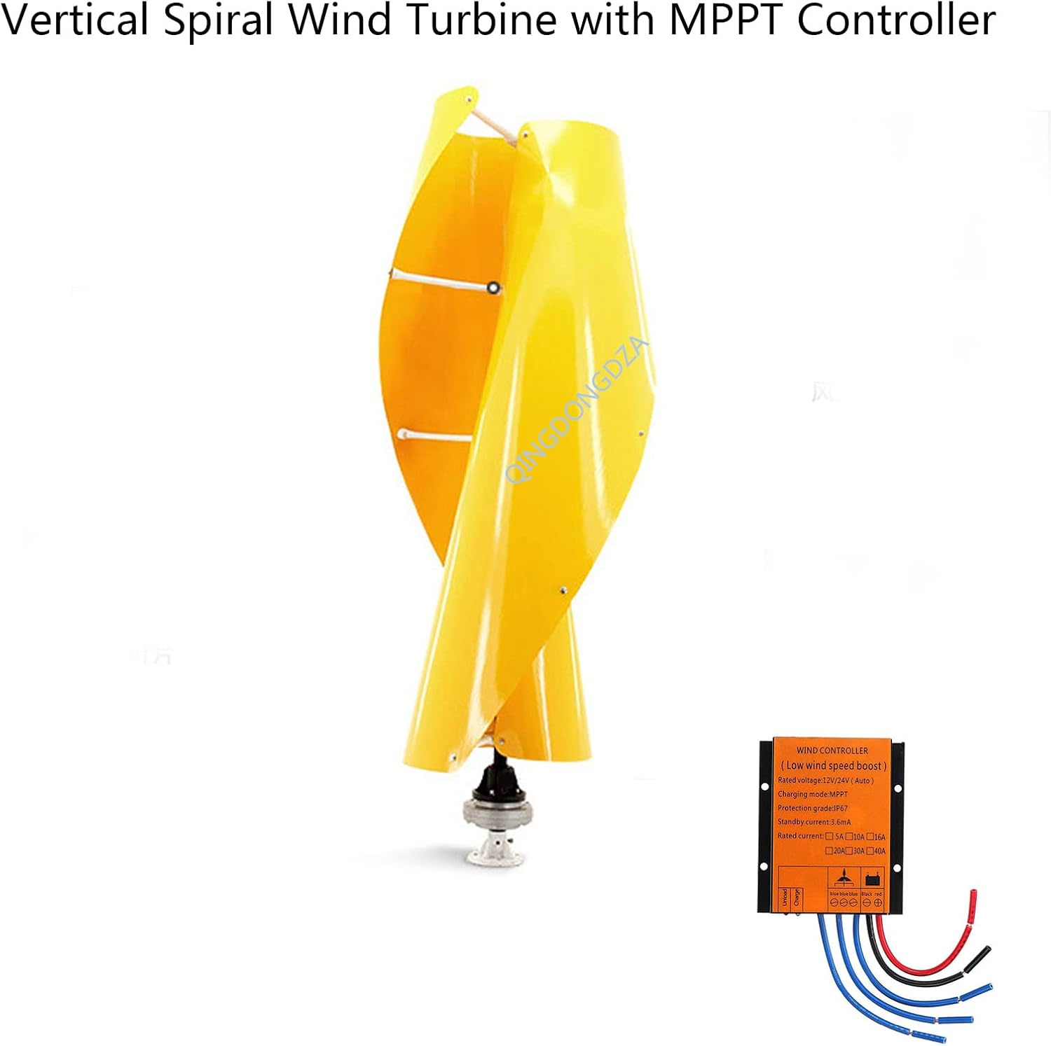 10000W Spiral Wind Turbines Generator+ Wind Controller, 12V 24V 48V 220V Horizontal Axis Permanent Magnet Generator for Home Camping (Yellow)