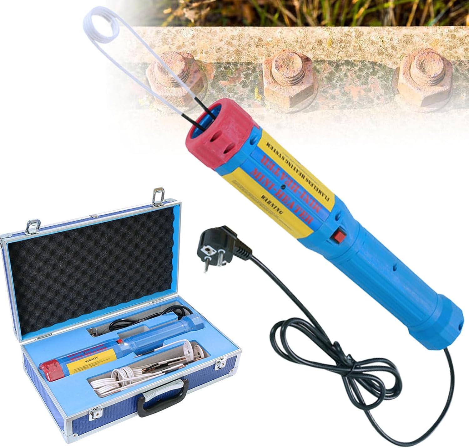 NYANS Mini Induction Heating Machine, Bolt Removal Tool, with 8 Coils and Carrying Case, 1000W, Flameless Heating, for Automobiles, Small Mechanical Parts, Various Metal Parts