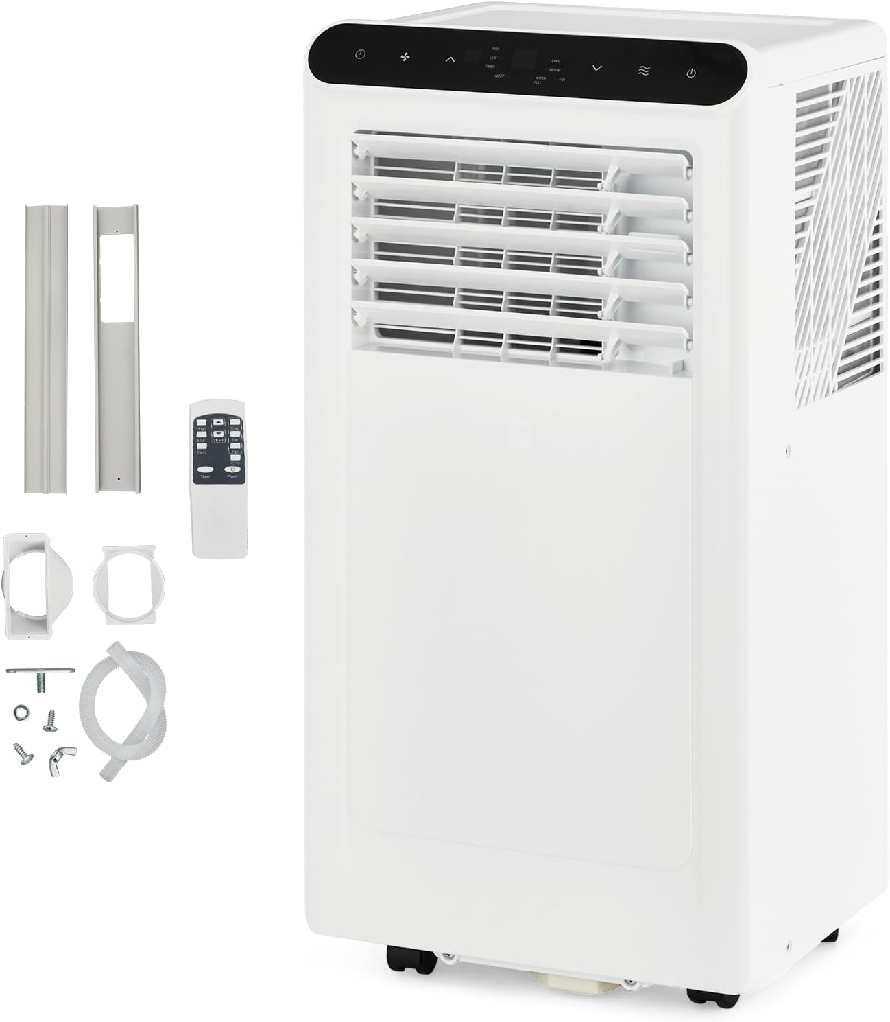 8000 BTU Portable Air Conditioner with Remote Control - 3-In-1 Quiet AC Unit, Dehumidifier & Fan for 350 Sq.Ft Rooms. Includes Window Kit, 24H Timer & Sleep Mode