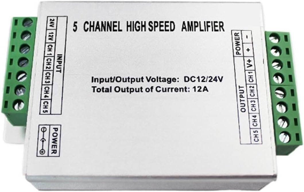 DC12~24V RGB+CCT LED Amplifier 15A RGBWC Repeater Aluminum Shell Controller Suitable for SMD 3528 5050 Light Strip Console
