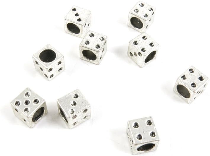 Jewelry Making Charms Antique Silver Tone Color Jewellery Charme Findingss Bulk Wholesale Suppliers Arts Crafts J3EH8 Dice Loose Beads