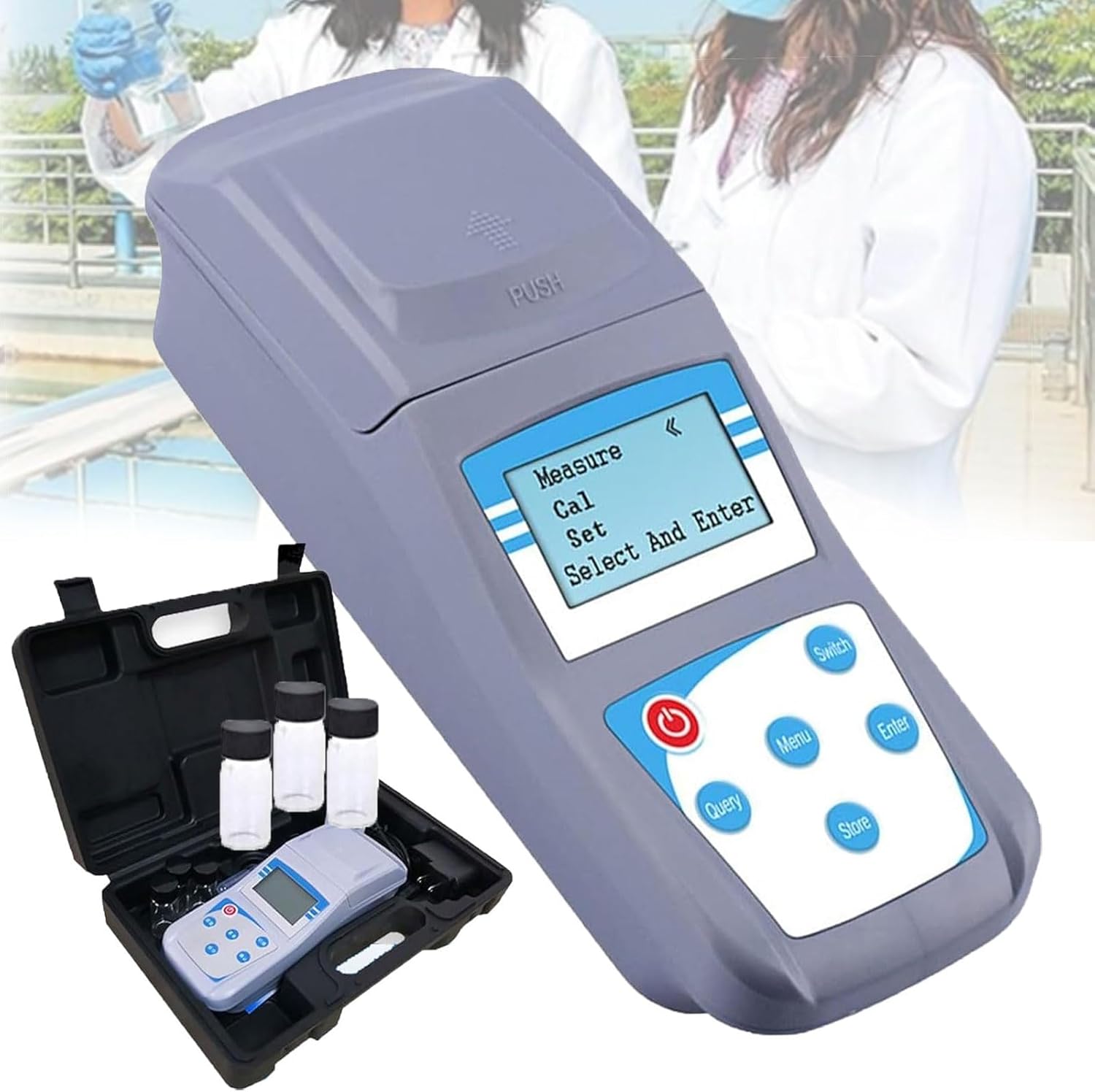 0-200 NTU High Precision Turbidimeter, Handheld Digital Turbidity Meter, Water Quality Tester, 90° Scattered Light, Accuracy 0.1, with Carrying Case, Microcomputer Intelligent, for Swimming Pool, Lab
