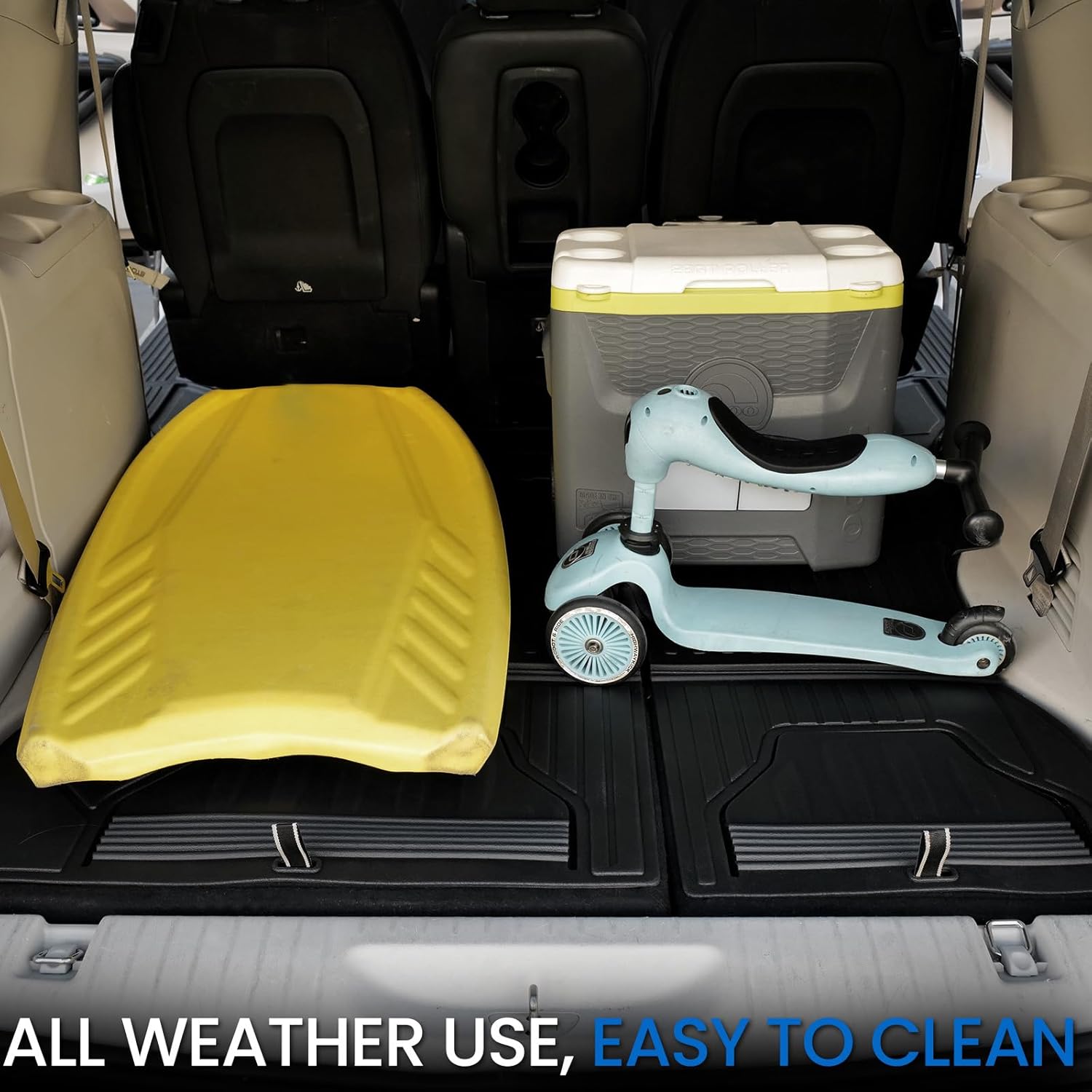 Cargo Mat for Stowed 3rd-Row Seating Compatible with Chrysler Pacifica 2017-2025 2026 7/8 Seats(Only Gas), Fit Voyager 2020-2025, All Weather TPE Cargo Liner Trunk Mat Accessories