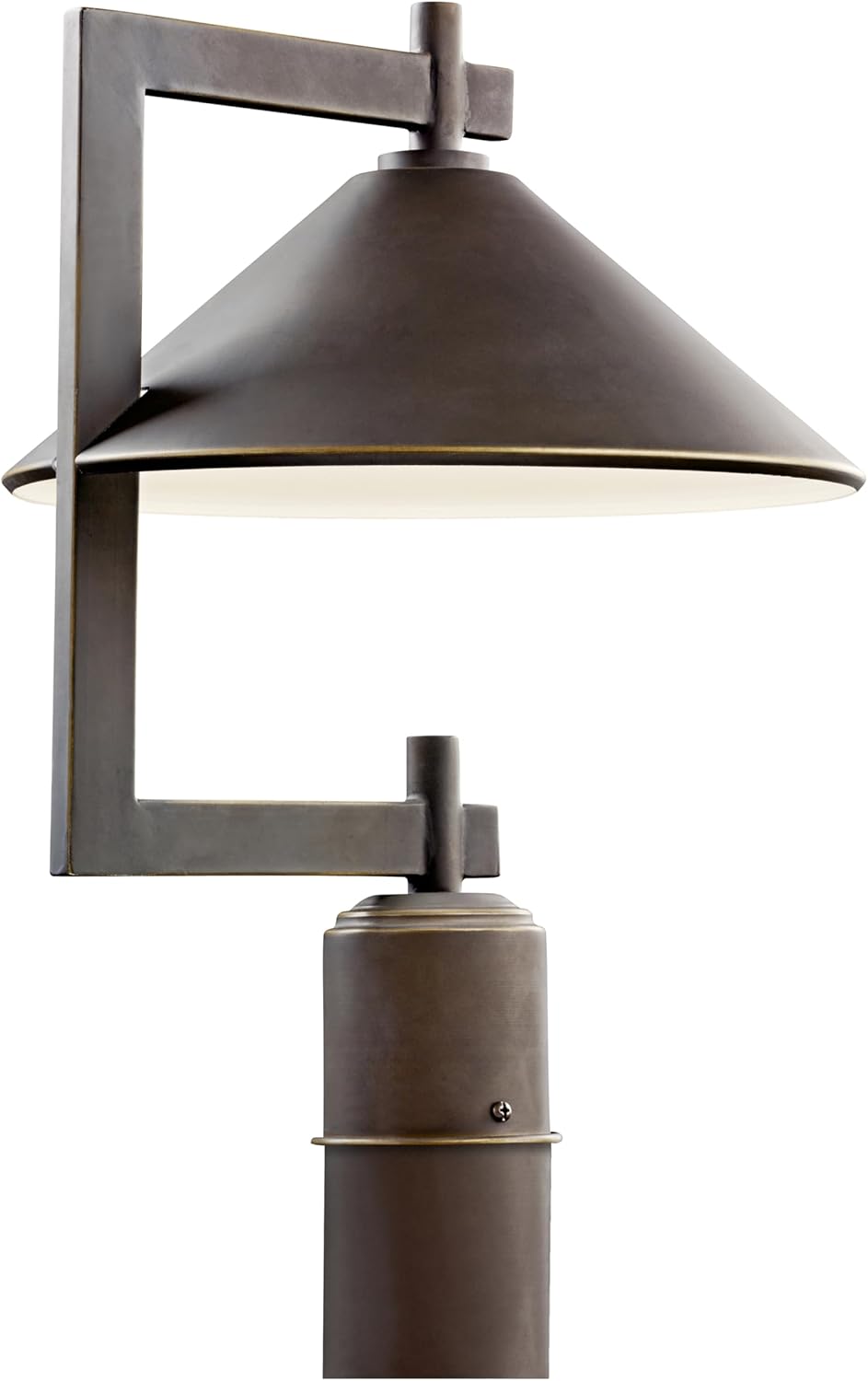 Kichler Ripley 16” Outdoor Lamp Post in Olde Bronze, 1-Light Industrial Style Lamp Post for Driveway or Garden Path, 49063OZ, (12