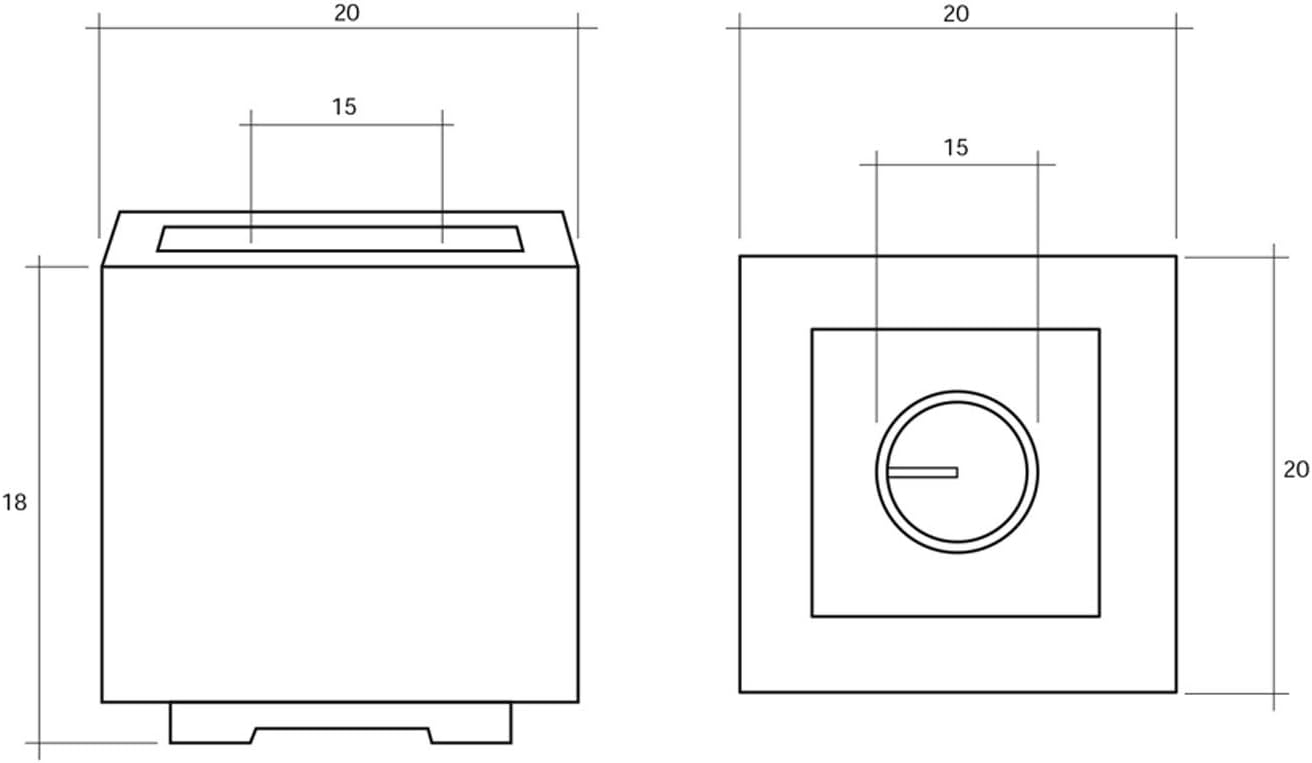 Prism Hardscapes Scatola Concrete Gas Fire Pit (PH-423-5LP), Propane, Ultra White, 20x20-Inch