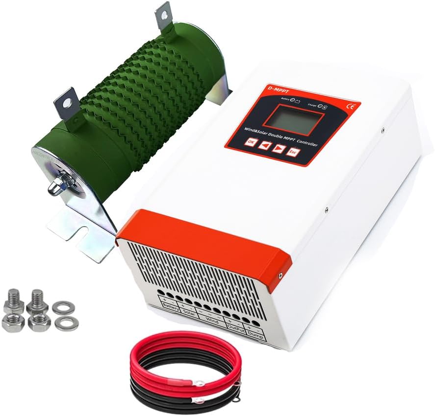 24v,﻿12000W Wind Solar Hybrid System MPPT Charge Controller with Dump Load 10000W Wind Turbine 2000W Solar Panel 12V 24V Auto 48V Regulator