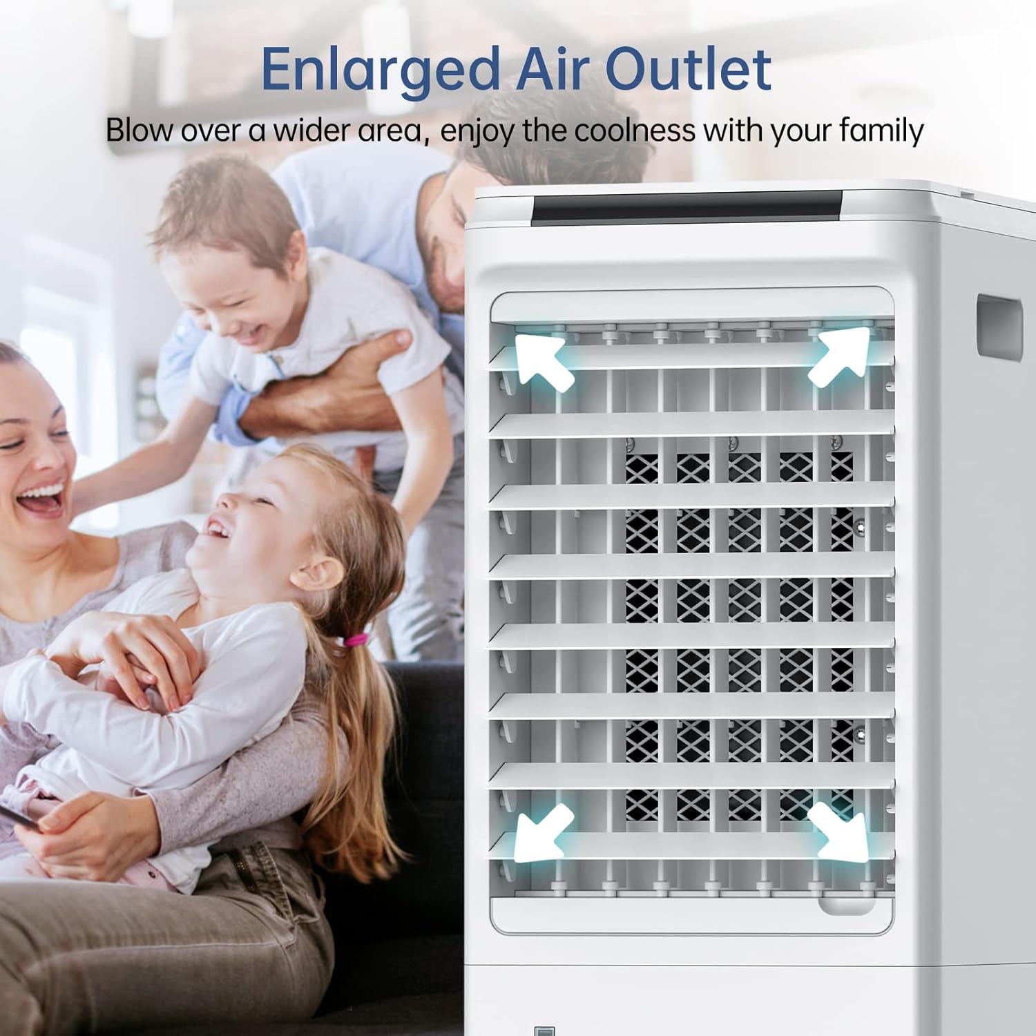 Evaporative Air Cooler - AOLOS 3-IN-1 Portable Air Cooler & Air Conditioner Fan w/Remote, 3 Speeds, 1.85-Gal Water Tank, 7H Timer & 40°Oscillation, Ultra Quiet Evaporative Cooler for Room Home Office