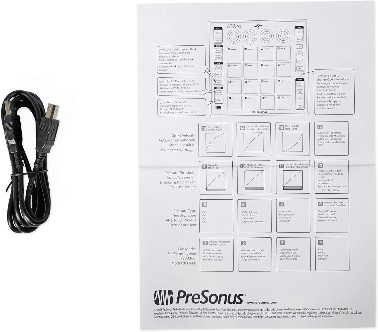 Audiosavings Bundle: PRESONUS ATOM 16 Pad USB MIDI RGB DJ Controller+Studio One Recording Software Bundle with PRESONUS S15 ART UPG Studio One 5 Professional Upgrade from Artist All Versions (2 Items)