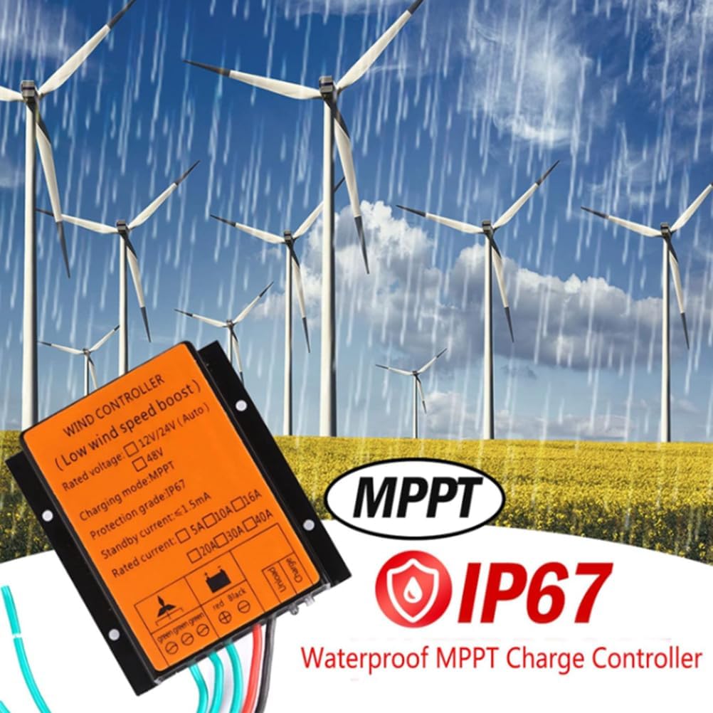 12V,HYZHANHONG Hybrid Wind Solar Controller, MPPT Auto Match 12V 24V 48V Regulator Optional Bluetooth App for Hybrid Power System(2400W )