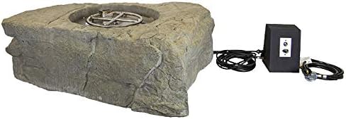 Aquascape Faux Stone Fire Pit Outdoor Gas Fire Feature, Durable Fiber-Resin, Auto-Ignite Flame Control, Easy Installation, 58091