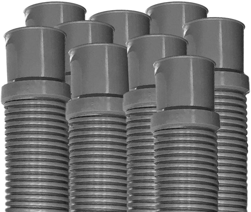 Puri Tech Heavy Duty Above Ground Pool Filter Hose, 1.25 Inch x 3 foot - 9 pack, Connects Skimmer to Pump on Concrete Pools or Filter to Return on Above Ground Pools