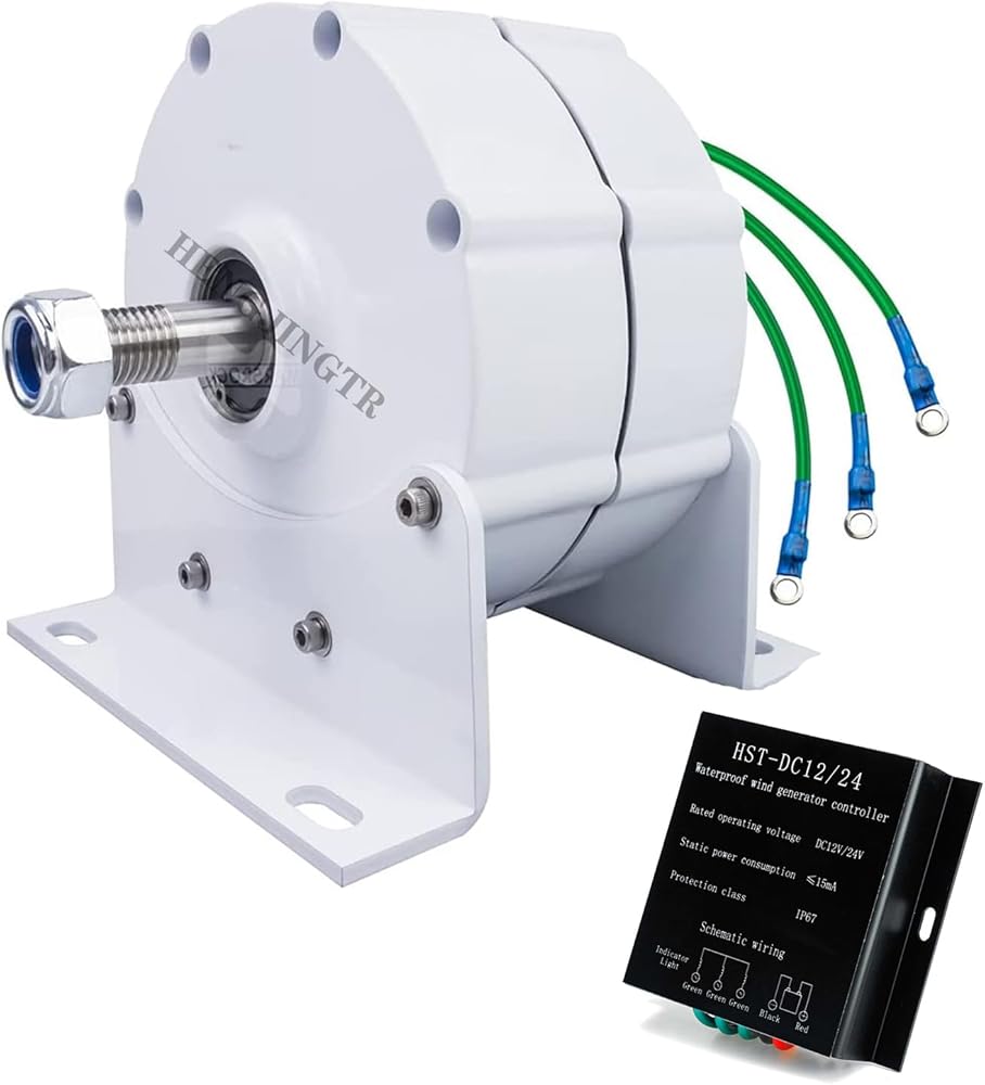 12000W Low RPM Permanent Magnet, 12V-220V 2.5M/S Low Wind Speed Starting Wind Turbine Generator Motor DIY for Home Use