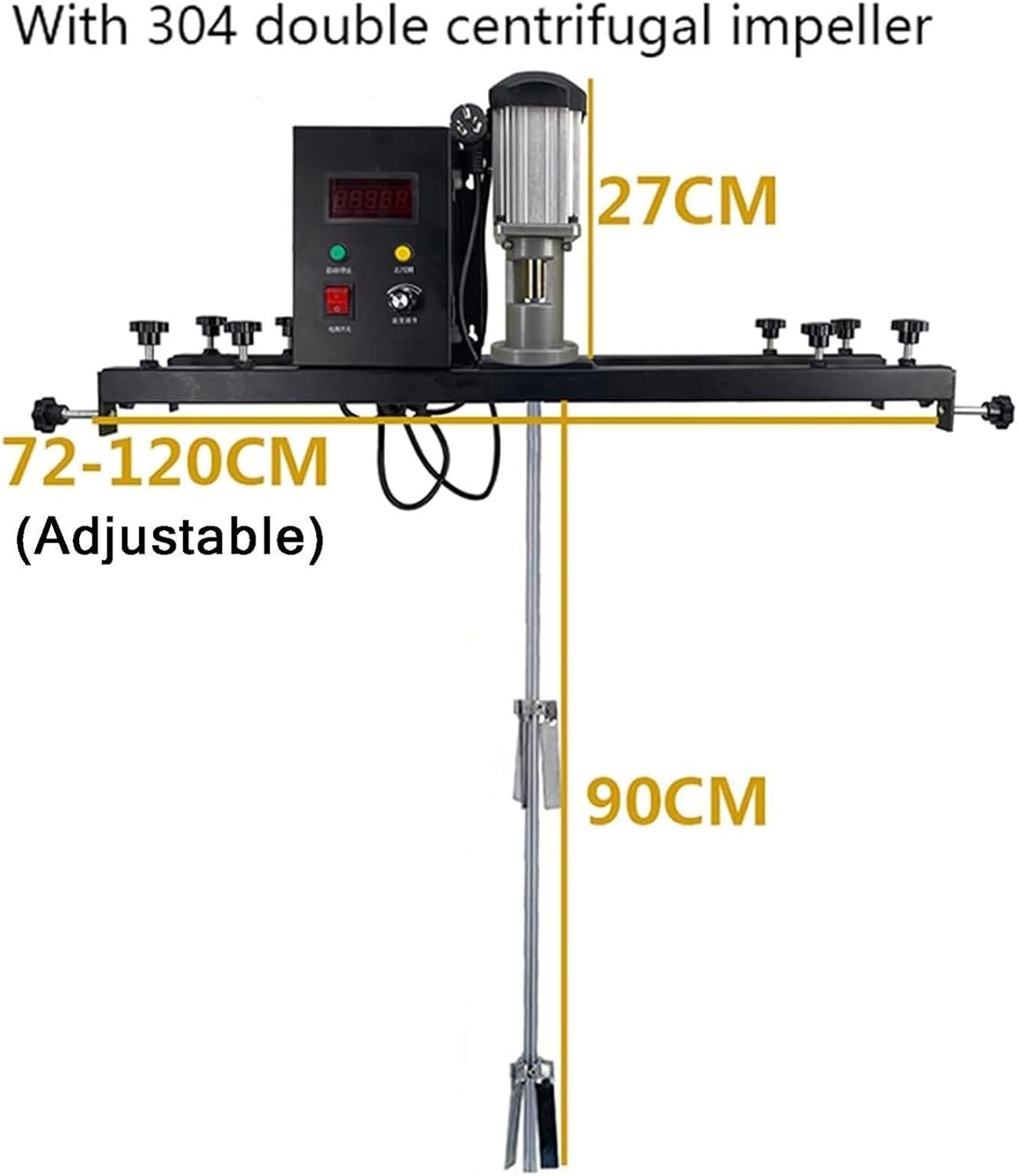 Pneumatic Paint Mixer Portable Concrete Mixer,Paint and Mortar Mixer,Tank Barrel Paint Mixer,980W Paint Stirring Machine,0-1000Rpm(Package A)