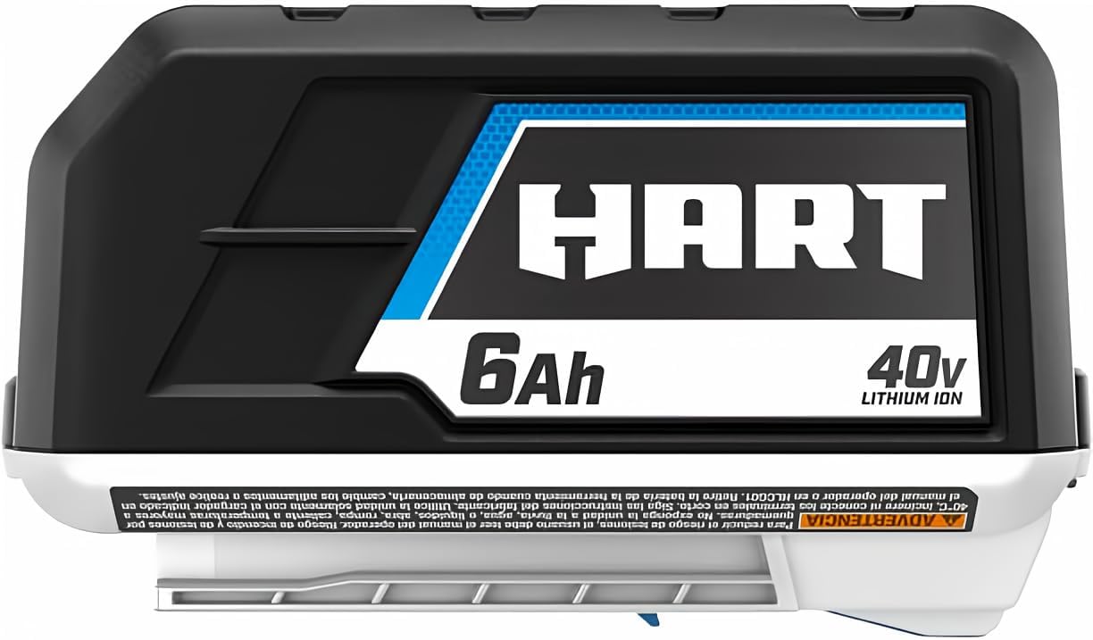 HART 40V 6.0Ah Lithium Ion Battery, For 40V Outdoor Power Tools, Fuel Gauge, 3 Year Warranty, Charger Sold Separately
