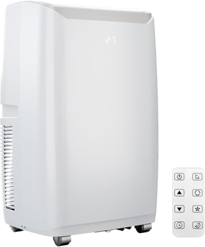 12,000 BTU Portable Air Conditioner, 3-in-1 Vertical AC Unit with Cooling/Dehumidifying/Fan Modes, Remote Control Smart Air Conditioner Cools up to 550 sq. ft. for Large Rooms, Offices, White