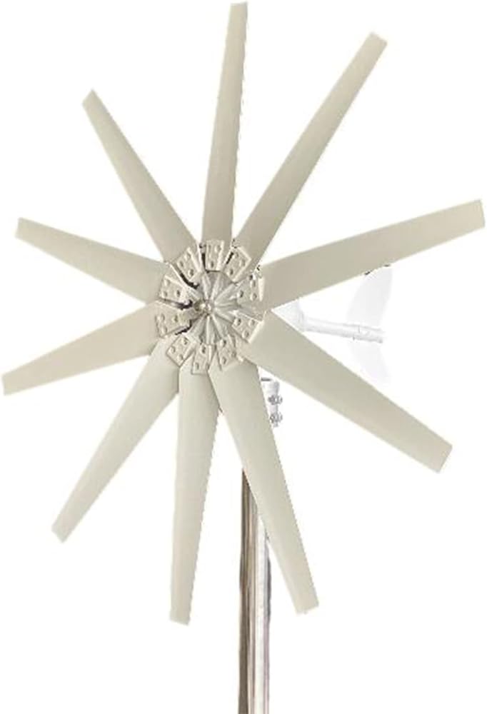 Low Noise Vertical Wind Turbine Windmill Generator, 3000-8000W 12V-220V Low Noise Speed Start with MPPT Charge Controller