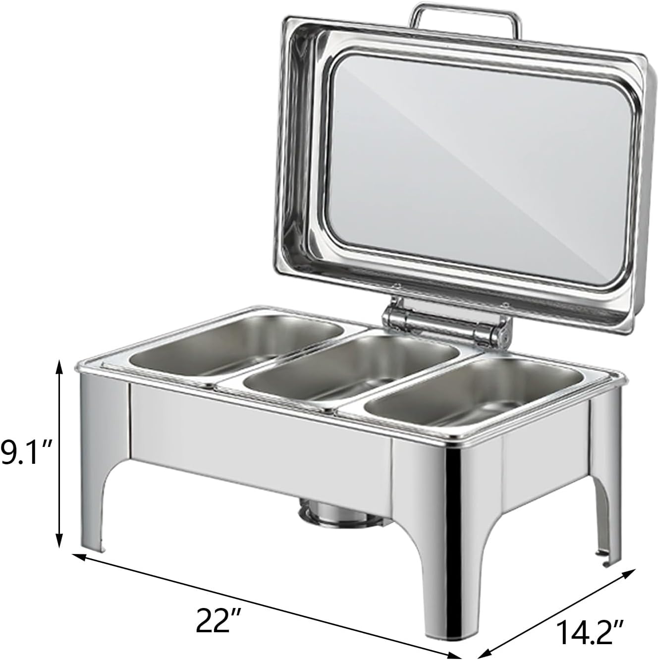 Food Warmers for Parties Stainless Steel Buffet Serving Dishes for Heating and Cooling, Warmers for Food Trays Buffet 9QT, Catering Supplies