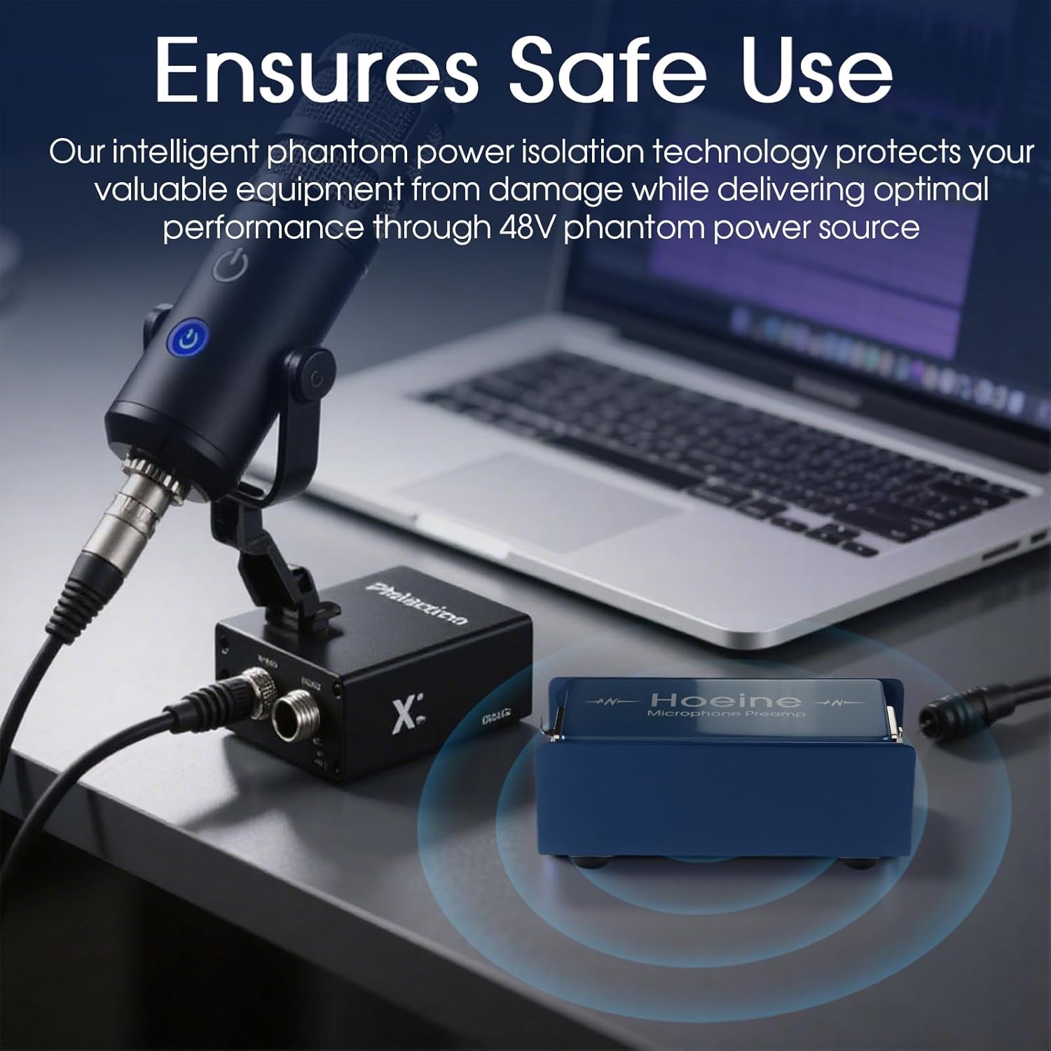 Microphone Preamp, Mic Preamp Amplifier with 25dB Ultra Clean Gain for Shure SM7B & Electro Voice RE20, Phantom Power Mic Booster for Podcasting, Studio Recording and Live Streaming