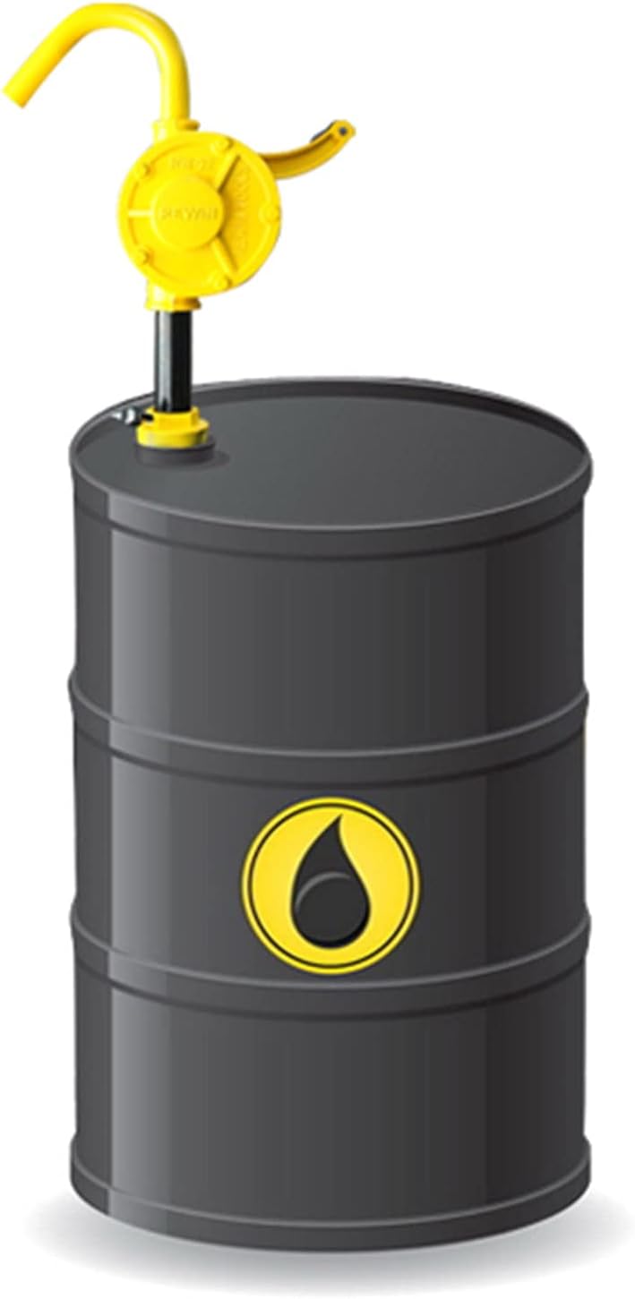 Hand Tool Rotary Barrel Pump,Drum Rotary Hand Pump New Oil Fuel Barrel Heavy Duty，Transfers Antifreeze, Gas, Kerosene, Hydraulic Fluid, Oils and More for Use On 15 to 55 Gallon Drums